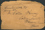 Envelope of letter addressed to Collin McKinney.