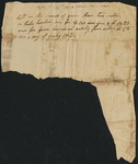 Note of a receipt regarding payment left with Green Moore