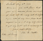 A letter asking Collin McKinney for a loan