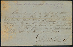 A note stating that land was given to Benjamin R. Milam