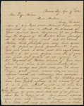 Letter from James Milam to Eliza Milam concerning the eleven league claims