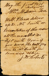 A letter from J. R. Roberts to Elisa Milam containing some instructions