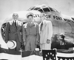 Dedication of a B-36, "City of Fort Worth," with Amon G. Carter and General Roger M. Ramey