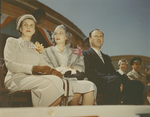 Minnie Meacham Smith Carter and Amon G. Carter, Jr., attending dedication ceremonies at Amon Carter Field