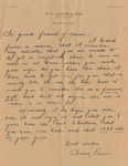 Letter from Frank Purvis to Amon Giles Carter by Frank H. Purvis