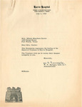 Copy of resolution by Harris Hospital sent to Minnie Meacham Carter