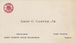 Business card for Amon Gary Carter, Fort Worth Star-Telegram