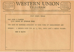 Telegram from Ben E. Keith to Mrs. Amon Giles Carter by Ben E. Keith