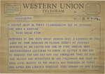 Telegram from Robert T. Stevens to Mrs. Amon Carter