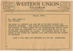 Telegram from Harry W. Bass to Amon Gary Carter by Harry Wesley Bass Sr.