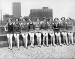 Meacham Department Store entrants in Lake Worth bathing pageant posed on roof of store