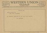 Telegram from Al Jennings to Amon G. Carter, Jr. by Al Jennings