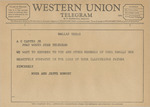 Telegram from Myer and Jeffe Donosy to Amon G. Carter, Jr. by Myer Donosy and Jeffe Donosy