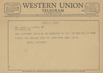 Telegram from Lewell Lafferty to Amon G. Carter, Jr. by Lewell Lafferty