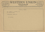 Telegram from Ed Loftus to Amon G. Carter, Jr.