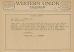 Telegram from Alyne and L. C. Porter to Amon G. Carter, Jr. by Alyne Porter and L. C. Porter