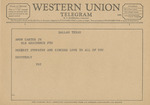 Telegram from Fay to Amon G. Carter, Jr.