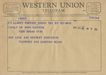 Telegram from Florence and Sanford Webb to Family of Amon G. Carter by Florence Webb and Sanford Webb