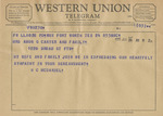 Telegram from H. C. McDaniel to Minnie Meacham Carter and Family by H. C. McDaniel