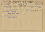 Telegram from Edna Burchill to Minnie Meacham Carter by Edna Burchill