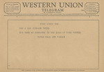 Telegram from Mable Hall and Family to Ruth Carter Johnson