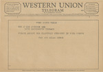 Telegram from Fay and Silas Lynch to Ruth Carter Johnson