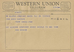 Telegram from Mrs. Couch to Minnie Meacham Carter