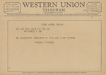 Telegram from Thelma Farrell to Amon G. Carter, Jr. and George Ann Brown Carter by Thelma Farrell