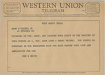 Telegram from Ben E. Keith to Amon G. Carter, Jr. by Ben E. Keith