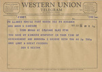 Telegram from Ben E. Keith to Minnie Meacham Carter by Ben E. Keith