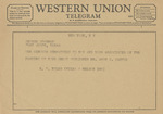 Telegram from E. T. Niles to George Woodman by E. T. Niles