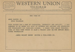 Telegram from James Wright Brown to Amon G. Carter, Jr. by James Wright Brown