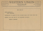 Telegram from Frank K. Houston to Amon G. Carter, Jr. by Frank K. Houston