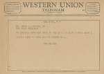 Telegram from Bob Travis to Amon G. Carter, Jr. by Bob Travis