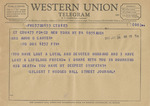 Telegram from Gilbert T. Hodges to Minnie Meacham Carter by Gilbert T. Hodges