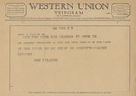 Telegram from John F. Fleming to Amon G. Carter, Jr. by John F. Fleming