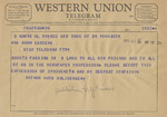 Telegram from Arthur Hays Sulzberger to Minnie Meacham Carter