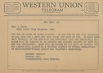 Telegram from Seymour Berkson to Phil R. North by Seymour Berkson