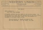 Telegram from William Griffin, Jr. to Amon G. Carter, Jr.