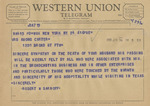 Telegram from Robert W. Sarnoff to Minnie Meacham Carter