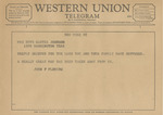 Telegram from John F. Fleming to Ruth Carter Johnson by John F. Fleming