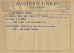 Telegram from Nydia and Harry Bruno to Minnie Meacham Carter by Nydia Bruno and Harry Bruno