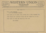 Telegram from Rex Smith to Ruth Carter Johnson