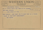 Telegram from Rex Smith to Minnie Meacham Carter by Rex Smith