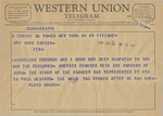 Telegram from Floyd Odlum to Minnie Meacham Carter by Floyd Odlum