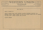 Telegram from Bishop Gorman to Amon G. Carter, Jr.