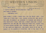 Telegram from Richard W. Slocum to Minnie Meacham Carter by Richard W. Slocum