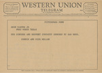 Telegram from Connie and Dick Mellon to Amon G. Carter, Jr. by Connie Mellon and Dick Mellon