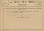 Telegram from Earl and Nancy Wilson to Ruth Carter Johnson by Earl Wilson and Nancy Wilson