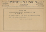 Telegram from Earl and Nancy Wilson to Amon G. Carter, Jr. by Earl Wilson and Nancy Wilson